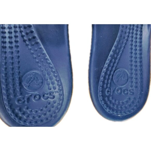 Crocs Women's 9 Blue Sassari Slides 3 Inch Wedge Heel FLAWS - See Photos - Picture 4 of 12